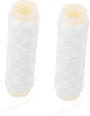 FOYTOKI 2pcs Fishing Bait Elastic Thread Nylon Bait Tie Invisible Wraps Line Stretchy Tying Keeper Twine Spool for Saltwater Freshwater Fishing