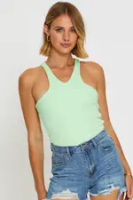 Green Singlet Top - Size S, Women's Singlet Regular