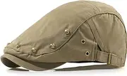 [Taidor] Rivet Newsboy Caps Cotton for Men Flat Ivy Gatsby Cap Irish Cabbie Ivy Driving Hunting Hat