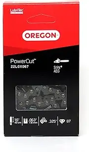 [Oregon] 22LGX PoweCut Saw Chain for 40 cm Blade with 67 Drive Links Full Chisel Suitable for Stihl Chainsaws