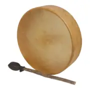 12" Pretuned Frame Drum w/ Natural Calfskin Head & Wood Beater