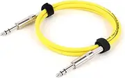 ROBAUN 1/4 Inch Guitar Cable, 6.35MM Stereo to Stereo Audio Patch Cable 6.5MM TS to TS Male to Male Instrument Cable(Yellow-P1076,2m)