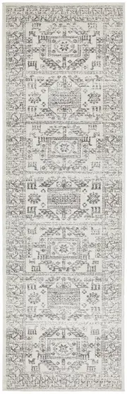 Cameron Silver Aztec Tribal Pattern Hallway Runner