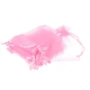 Organza Bags, 50 Pcs 3.54x2.8 Inch Drawstring Mini Pouches, Pink