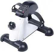 Pedal Trainer, Portable Pedal Bicycle Exerciser, Electric Understage Elliptical Machine Trainer, Built-in LCD Display, Suitable for Office Gym White