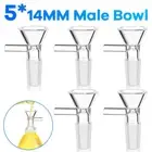 14mm Male Glass Bowl Cone Piece with thick with handle 5 Pack Set New