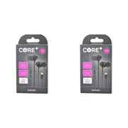 2PK Core Type-C In-Ear Earphones/Earbuds Music/Calls Wired w/ Mic 1.2m Black