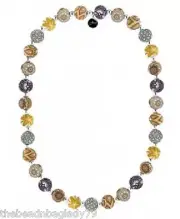 NEW JILZARA Handmade Clay Beads SANDCASTLE BROWN Medium 12mm Necklace