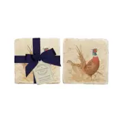 The Pheasant Parade Coasters (set of 2) by The Humble Hare