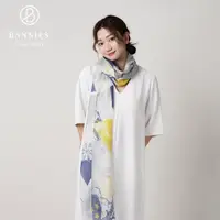 在飛比找momo購物網優惠-【BANNIES 喀什米爾圍巾】繽紛戒指絨｜花漾藍(圍巾 披