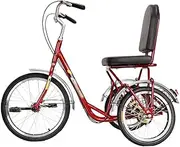 Tricycle for Adults, Adult Tricycle High Carbon Steel Frame 3 Wheel Bikes with Seat Backrest Basket for Seniors Women Men