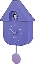 Fisura - Cuckoo Clock. Wall Clock. Original Wall Clock for Gift. 3 AA Batteries not Included. 21,5 x 8 x 41,5. Material: ABS Plastic. (Purple)