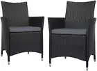 Outdoor Dining Chairs Wicker Patio Deck Chair, Lounge Garden Furniture Seating B
