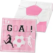 40Pcs Soccer Napkins, Pink Soccer Birthday Party Decorations Soccer Paper Napkins Soccer Dinner Napkins for Girls Soccer Sports Theme Birthday Decorations Supplies