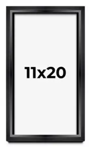 11x20 Shadow Box Frame Black | 1.25 inches Deep Real Wood Contemporary Shadowbox