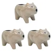 3x Urban Wombat Planter Pot Grey 16cm Home Decorative Outdoor Garden Decor