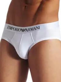 在飛比找Yahoo!奇摩拍賣優惠-EMPORIO ARMANI男士內褲三角莫代爾刺繡3條禮盒豪