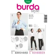 BURDA SEWING PATTERN 7136 MISSES 10-24 SEMI-FITTED BLOUSES / SHIRTS IN 2 STYLES