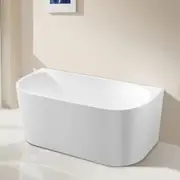 1500/1600*750/800*580mm ABS Dana Gloss White Oval Acrylic Back to Wall Freestanding Bathtub