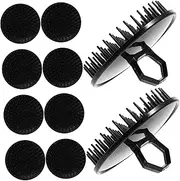 POPETPOP 1set Portable Hair Wash Brush Head Scalp for Hair Scalp Brushes Large Travel Shampooing Brush Massage Scrub Hair Brush Hairbrush Smoothing Bristle Curved Black Plastic 10pcs