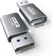 4K DisplayPort to HDMI Adapter 2-Pack, JSAUX DP PC to HDMI Monitor Converter Video UHD 2K@120Hz,4K@30 DP to HDTV Male to Female Uni-Directional adapter Compatible for Dell, Lenovo, HP,GPU, AMD, NVIDIA
