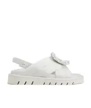 Viv' Winter Strass Buckle Sandals in Technical Fabrics 36 white