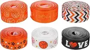 LUOZZY 6 Rolls Basketball Print Ribbon Sports Theme DIY Craft Gift Wrapping Decoration for Birthday Party Holiday Creative Present Packaging