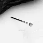14 Karat White Gold Bezel Set Sparkle Fishtail Nose Ring