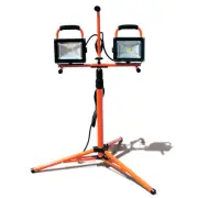 Dual Head 40W 3200 Lumen LED COB FLOOD WORK LIGHT STAND TELESCOPING TRIPOD