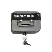 Grey Small Storage Coin Box with Key Creative Portable Bank