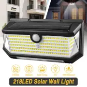 218 LED Solar Powered Motion Sensor Security Light Waterproof Garden Lamp Lights