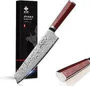 FUJUNI Kiritsuke Damascus Chef Knife 8 inch Kitchen VG-10 Damascus Super Steel 67-Layer Razor Sharp Kiritsuke Knife with Natural Wood Handle Gift Box for Home and Restaurant