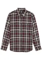 Paige Everett Checked Cotton-blend Shirt - Red - Xxl XXL