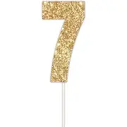 Artwrap Number 7 Glitter Cake Topper - Gold