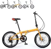 Portable Outroad Folding Bicycle Bike, 18 Inch Shockabsorption City Bicycle, Lightweight Foldable Speed Bicycle Damping Bicycle for Students, Office Workers, Urban Environment and Commuting