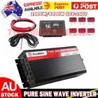 Pure Sine Wave Inverter 2000W/4000W 12V-240V+Remote Control USB for Caravan Boat
