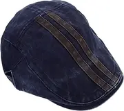 [VERDANVERSE] Women's Retro Style Washed Sun Hat Cotton Visor Cap Beach Hat Sun Visor for Outdoor Fashionable Youthful Look Dark Blue