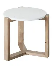 [Cooper & Co] Sass Terrazzo Side Table 48cm in White/Oak