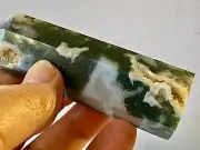 3.3"- "Distinctive/Top Grade"~MOSS AGATE In QUARTZ Tower Point Obelisk J1391