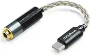 USB Type C Adapter to 4.4mm Balanced Portable HiFi Headphone Adapter 6N Single Crystal Silver Aux Audio Dongle Cable Cord for Android/Windows/MacOSX System Smartphone Laptop