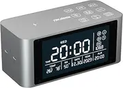 TEKISM Bluetooth Speaker with Digital Alarm Clock, Wireless Charger, FM Clock Radio,Super Loudspeaker,Dimmable LED Display for Bedroom,Home, Adaptor
