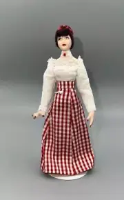 MINIATURE DOLLHOUSE 1:12 SCALE PORCELAIN DOLL - TEACHER/CLERK/LADY/WOMAN - PT10