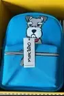 Marc Tetro Schnauzer Dog Backpack Blue Turquoise Back Pack Mini Schnauzer Purse
