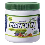 Fish 'N' N 250 g Powder - 100% Organic Fish Meal Fertiliser (10-3-1-6) - Australian Certified Organic - Nitrogen Rich Slow Release Fertiliser