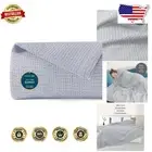 Versatile Light Grey Waffle Blanket King Size - Cozy Cotton for Home & Travel