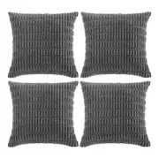 4 Packs Decorative Throw Pillow Covers 18x18 18" x 18" (Pack of 4) Dark Grey