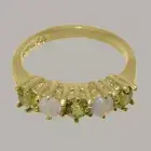 18k Yellow Gold Natural Peridot & Opal Womens Eternity Ring - Sizes 4 to 12