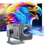 Mini Projector Portable with Android 11, Smart Projector 1080P Native Full HD Wifi6 Bluetooth5.0, Outdoor Projector 4K Support 390ANSI 10000Lumens, 180°Rotatable Projector for Phone/Laptop/TV Stick