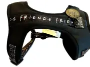 SASSY WOOF Harness FRIENDS BLACK Size MED Adjustable NEW