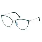 TOM FORD FT5840-B 087 Shiny Turquoise/Palladium/Clear Blue Light Block 56mm E...